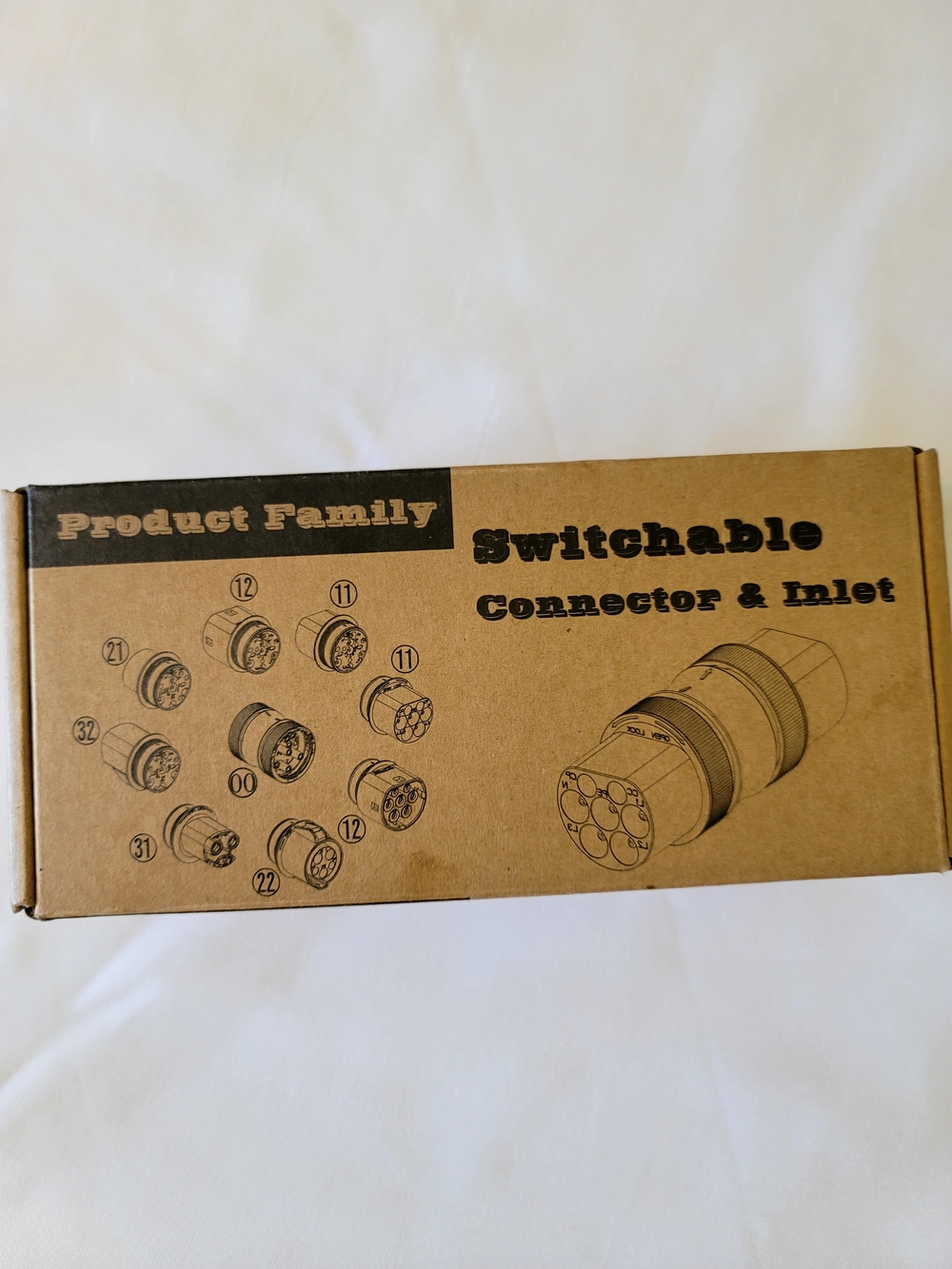 Switchable Connector & Inlet - Brown Cardboard Packaging